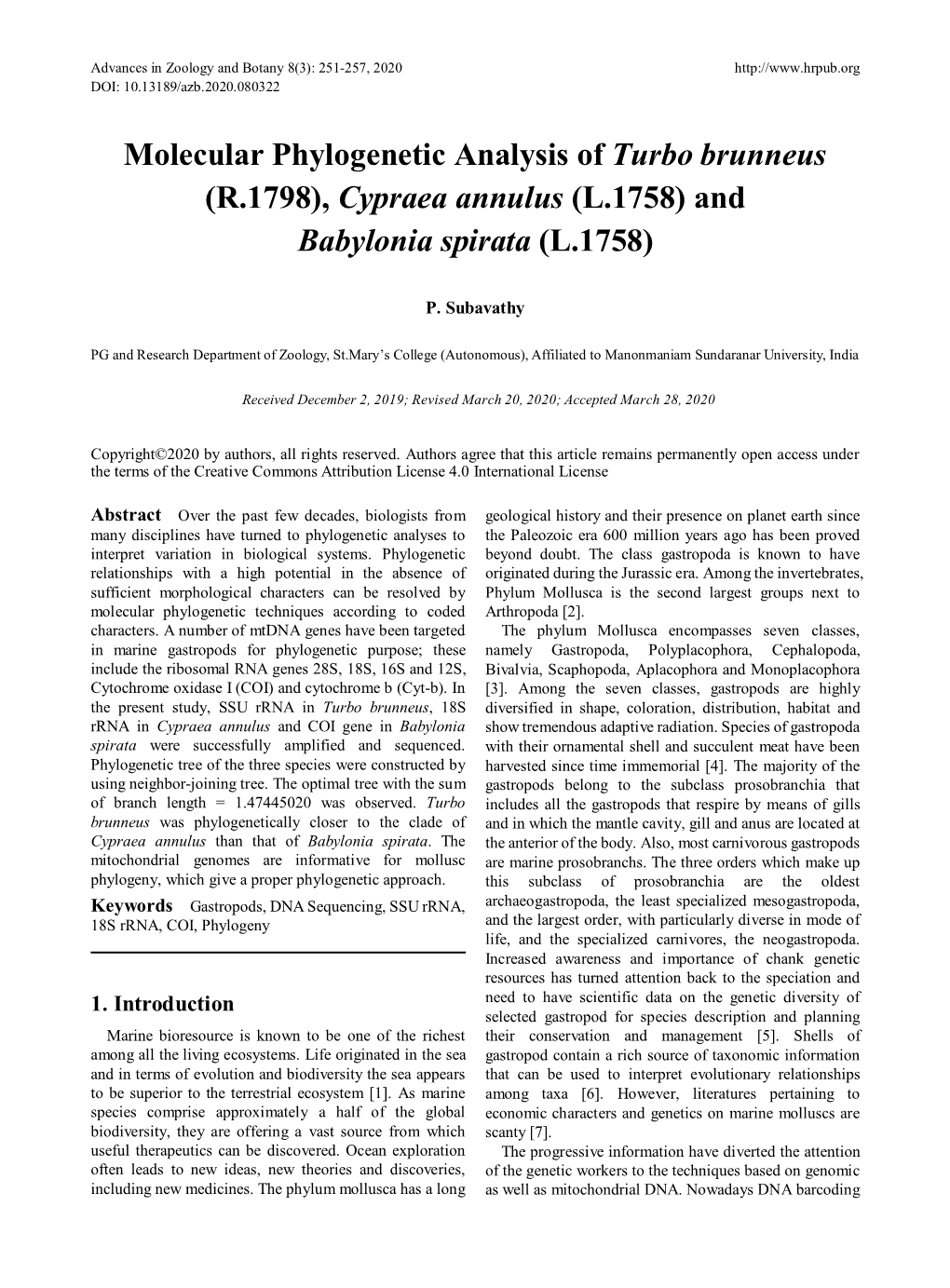 R.1798), Cypraea Annulus (L.1758) and Babylonia Spirata (L.1758