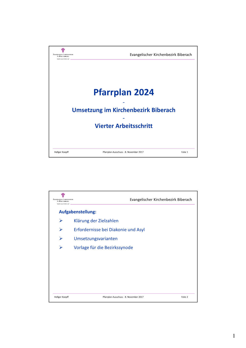 Pfarrplan 2024 - Umsetzung Im Kirchenbezirk Biberach - Vierter Arbeitsschritt