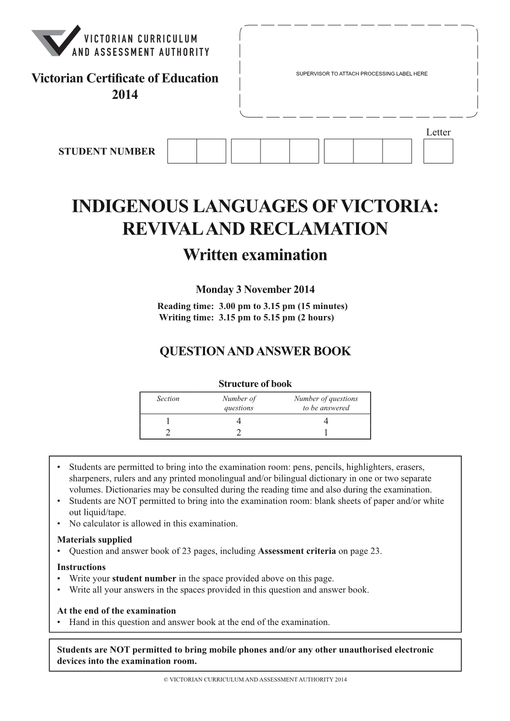 2014 Indigenous Languages of Victoria Revival and Reclamation