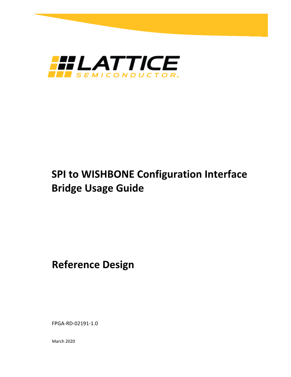 SPI to WISHBONE Configuration Interface Bridge Usage Guide