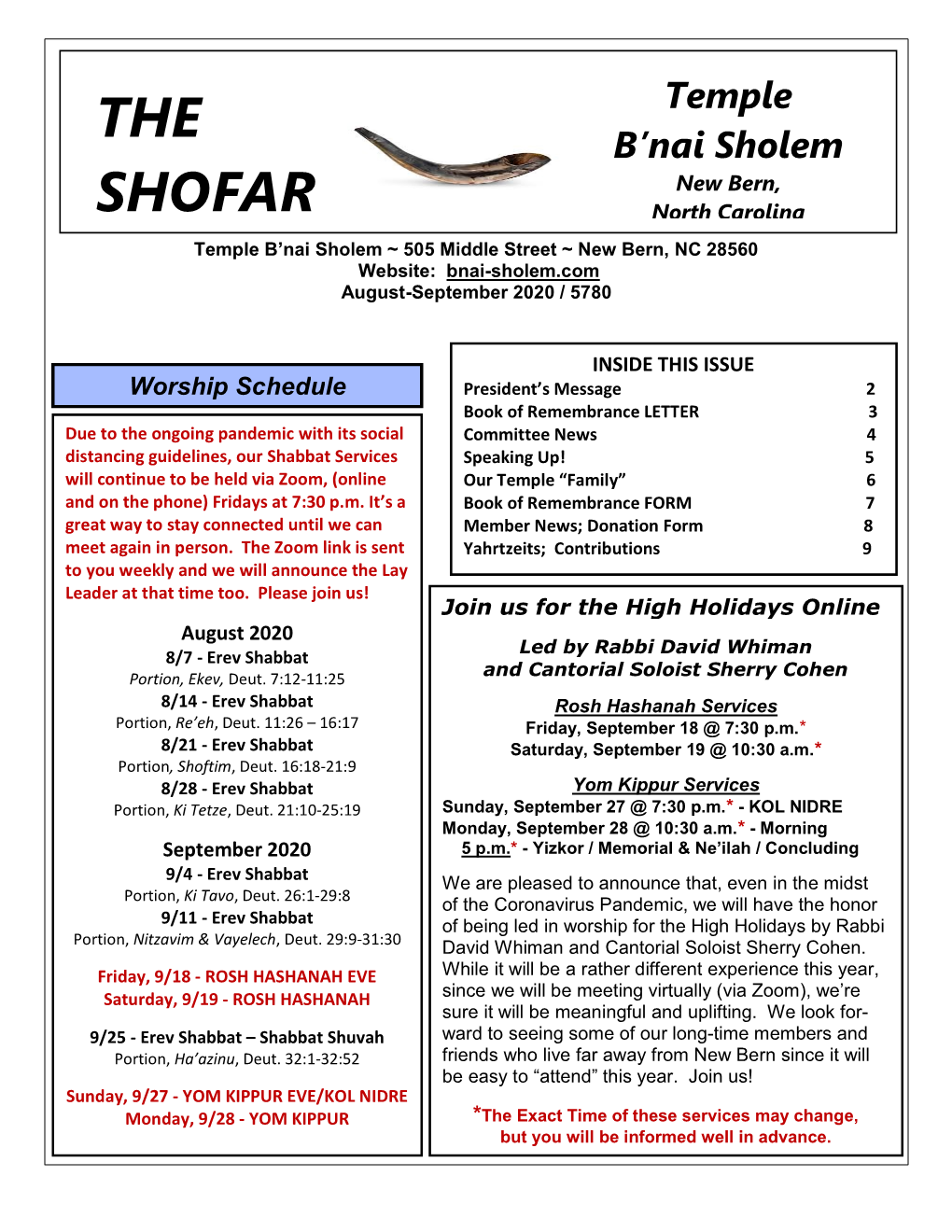 The Shofar Via the Postal Service Since You Do Not Do Email, Or Do Not Have a Computer, Please Consider Getting One, If Possible