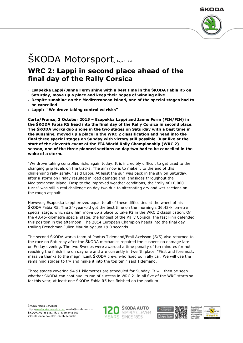 ŠKODA Motorsport, Page 1 of 4