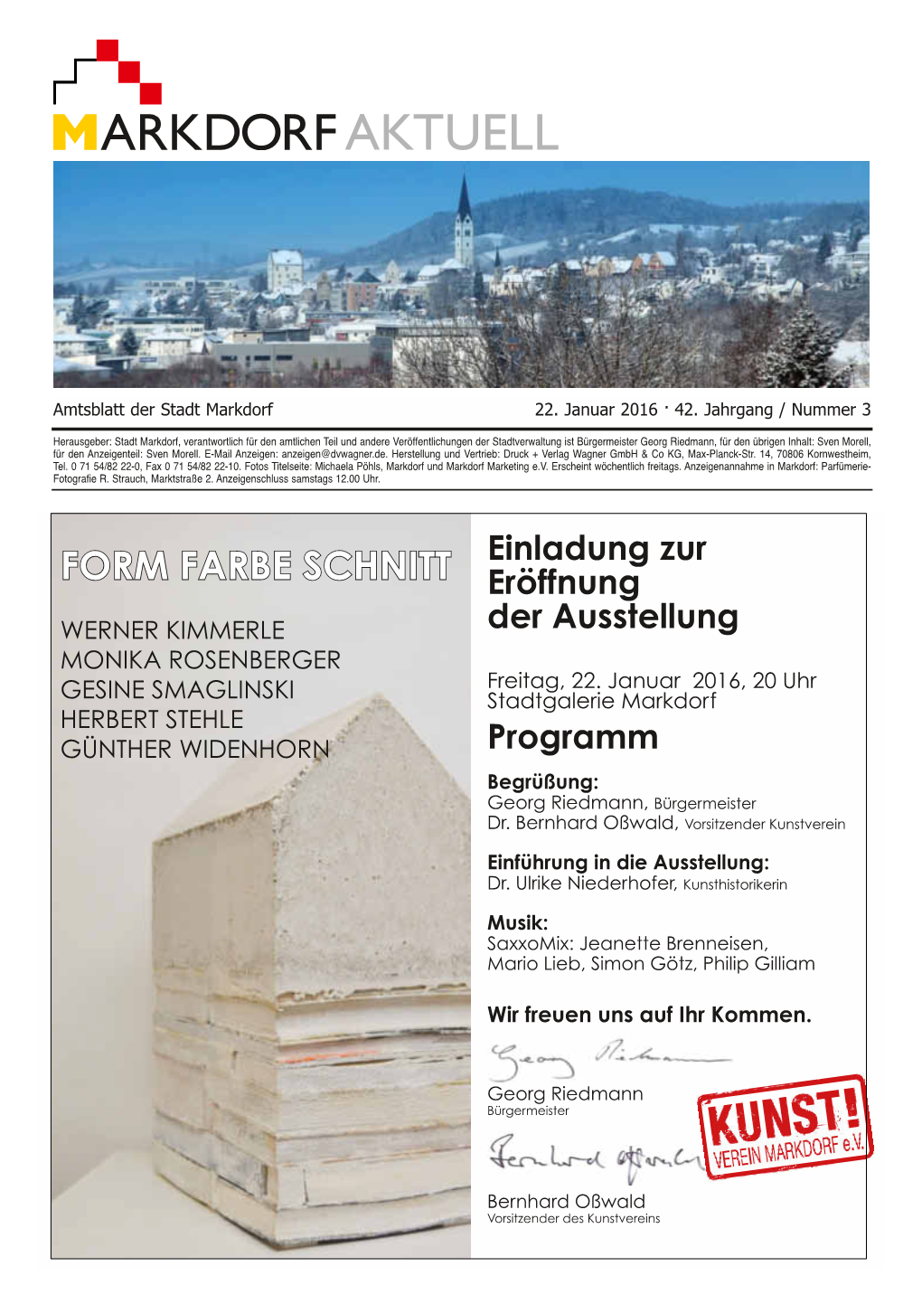 Amtsblatt Der Stadt Markdorf 22. Januar 2016 · 42