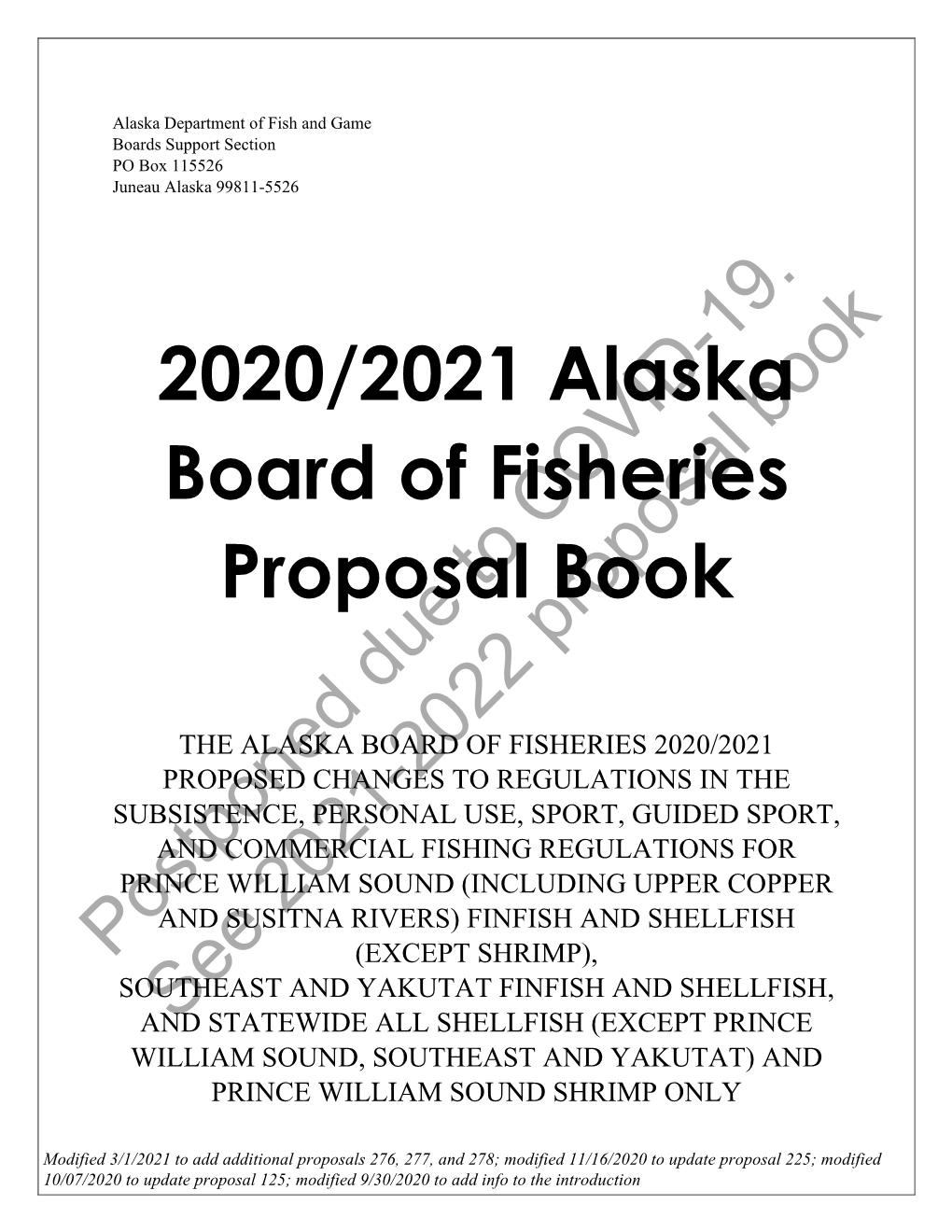 2020/2021 Alaska Board of Fisheries Proposal Book