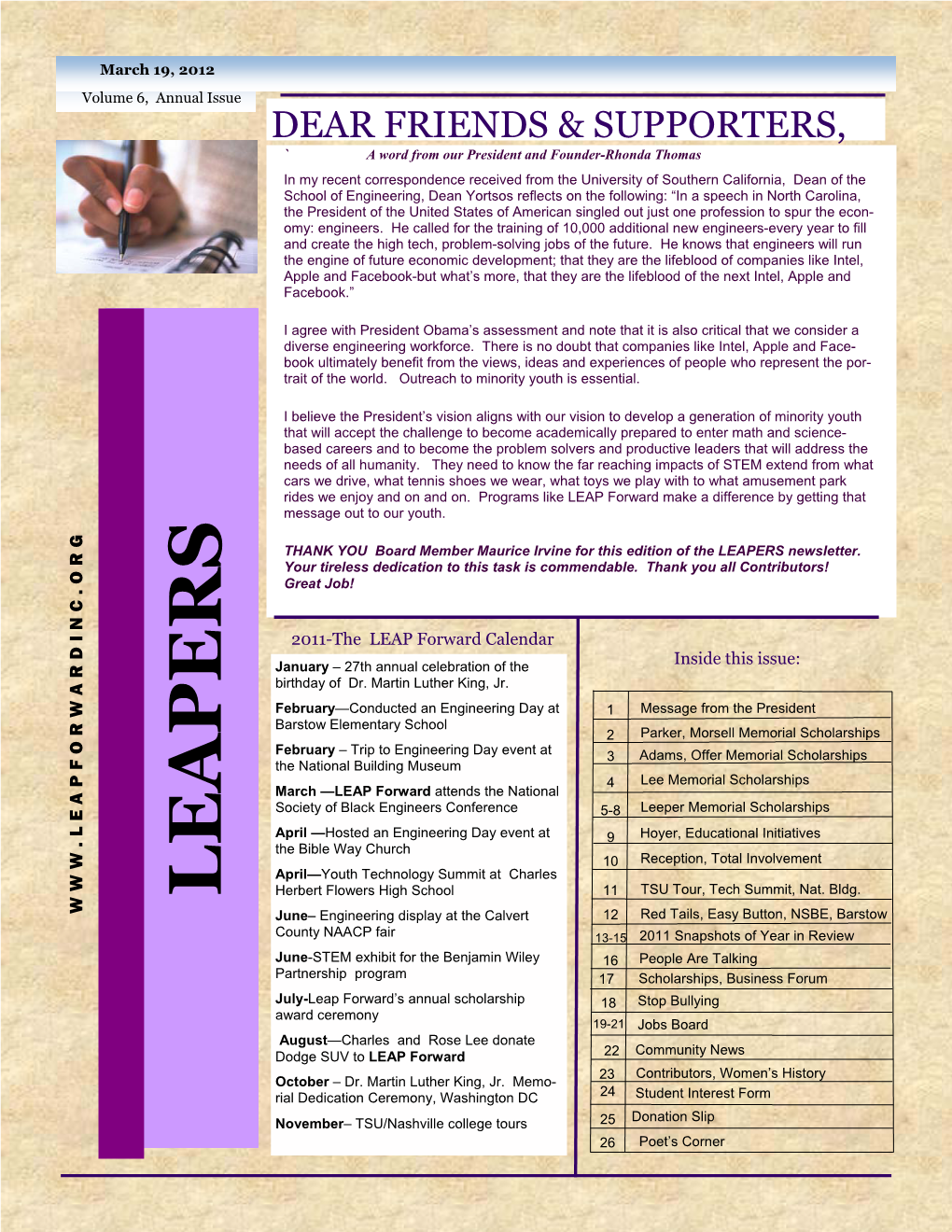 LEAPERS Newsletter