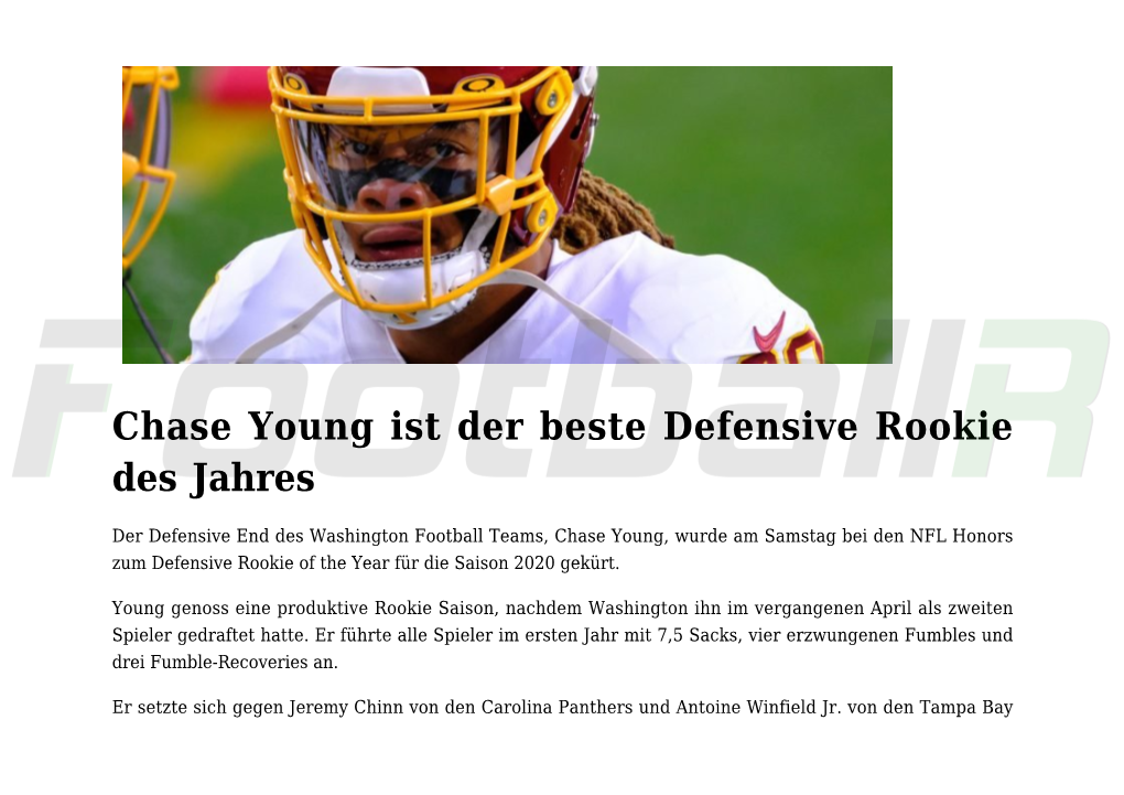 Chase Young Ist Der Beste Defensive Rookie Des Jahres,Chase Young Ist