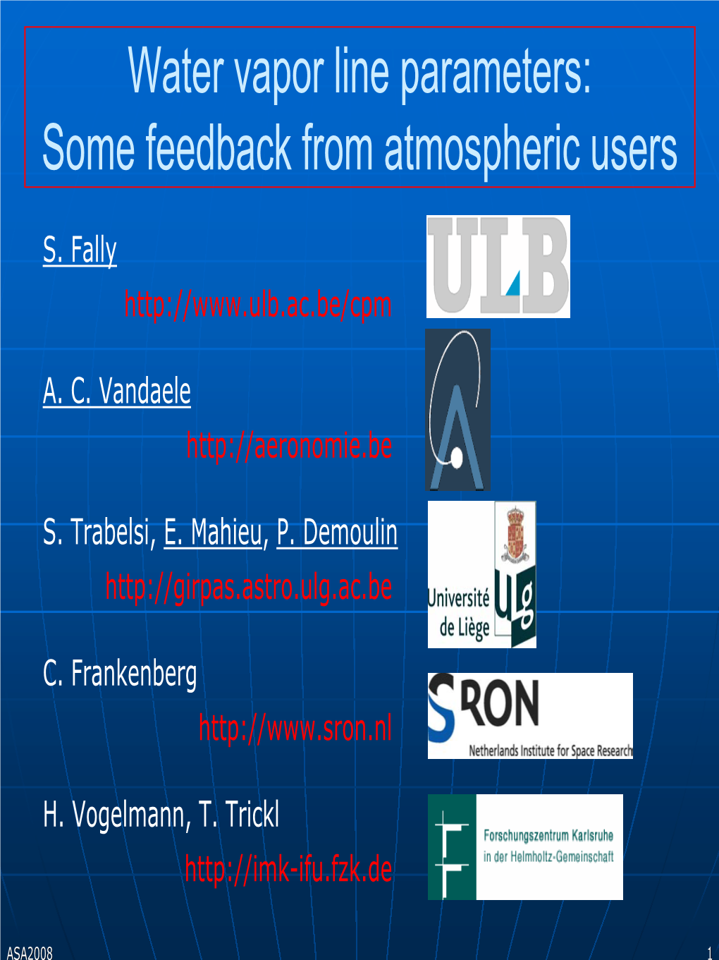Water Vapor Line Parameters: Some Feedback from Atmospheric Users