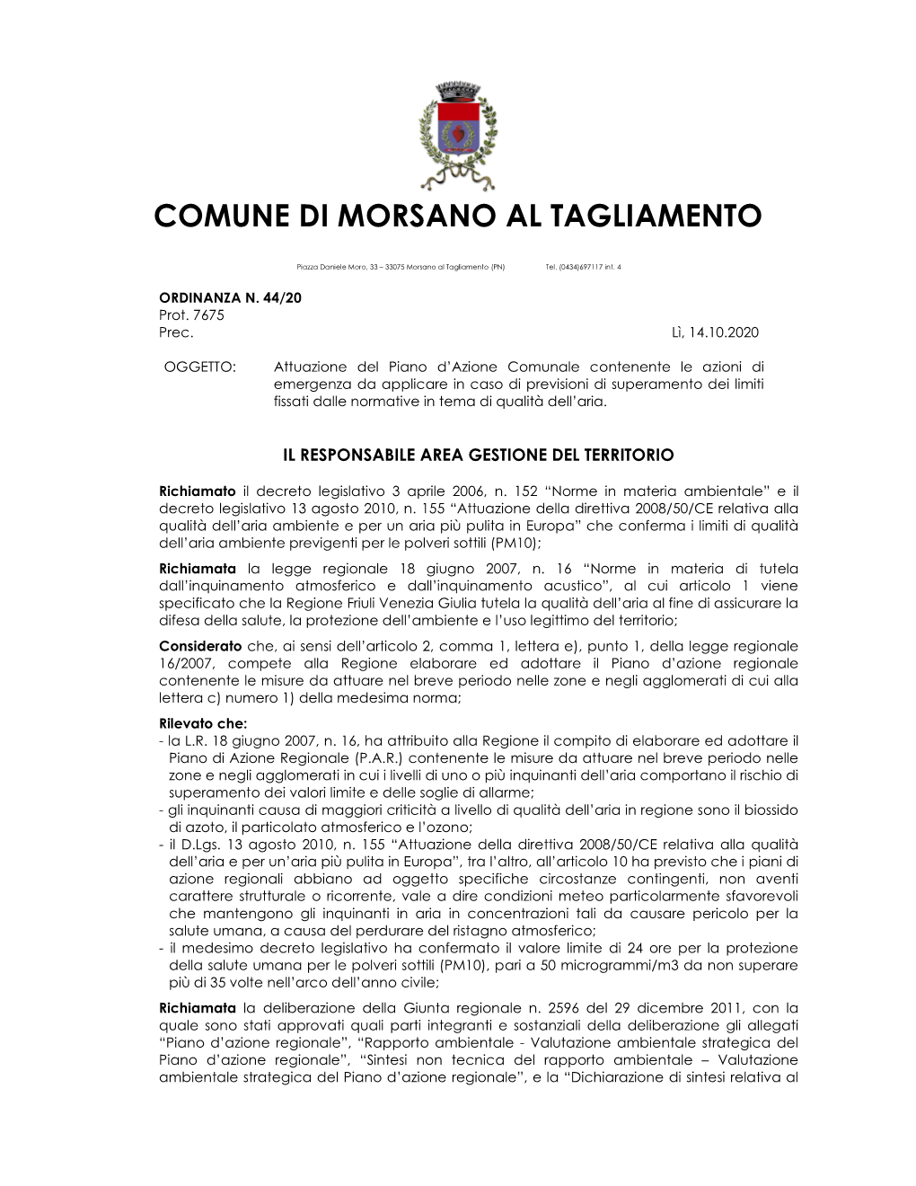 Comune Di Morsano Al Tagliamento