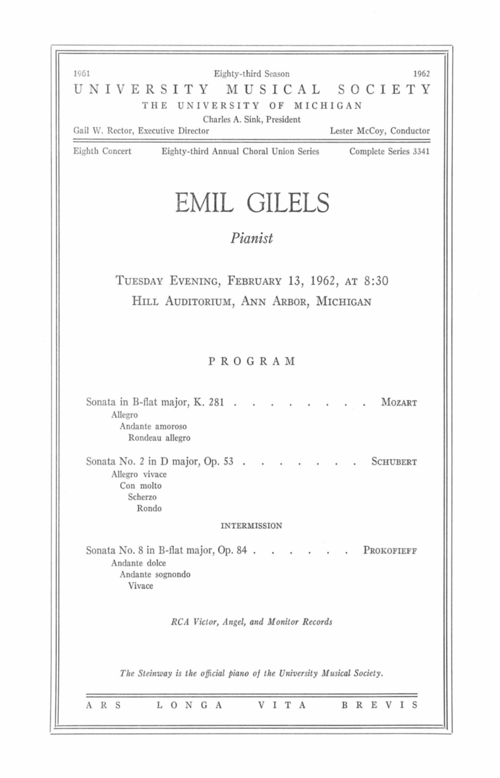 EMIL GILELS Pianist