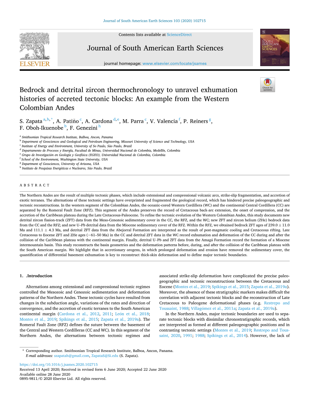 Bedrock and Detrital Zircon Thermochronology to Unravel Exhumation Histories of Accreted Tectonic Blocks: an Example from the Western Colombian Andes