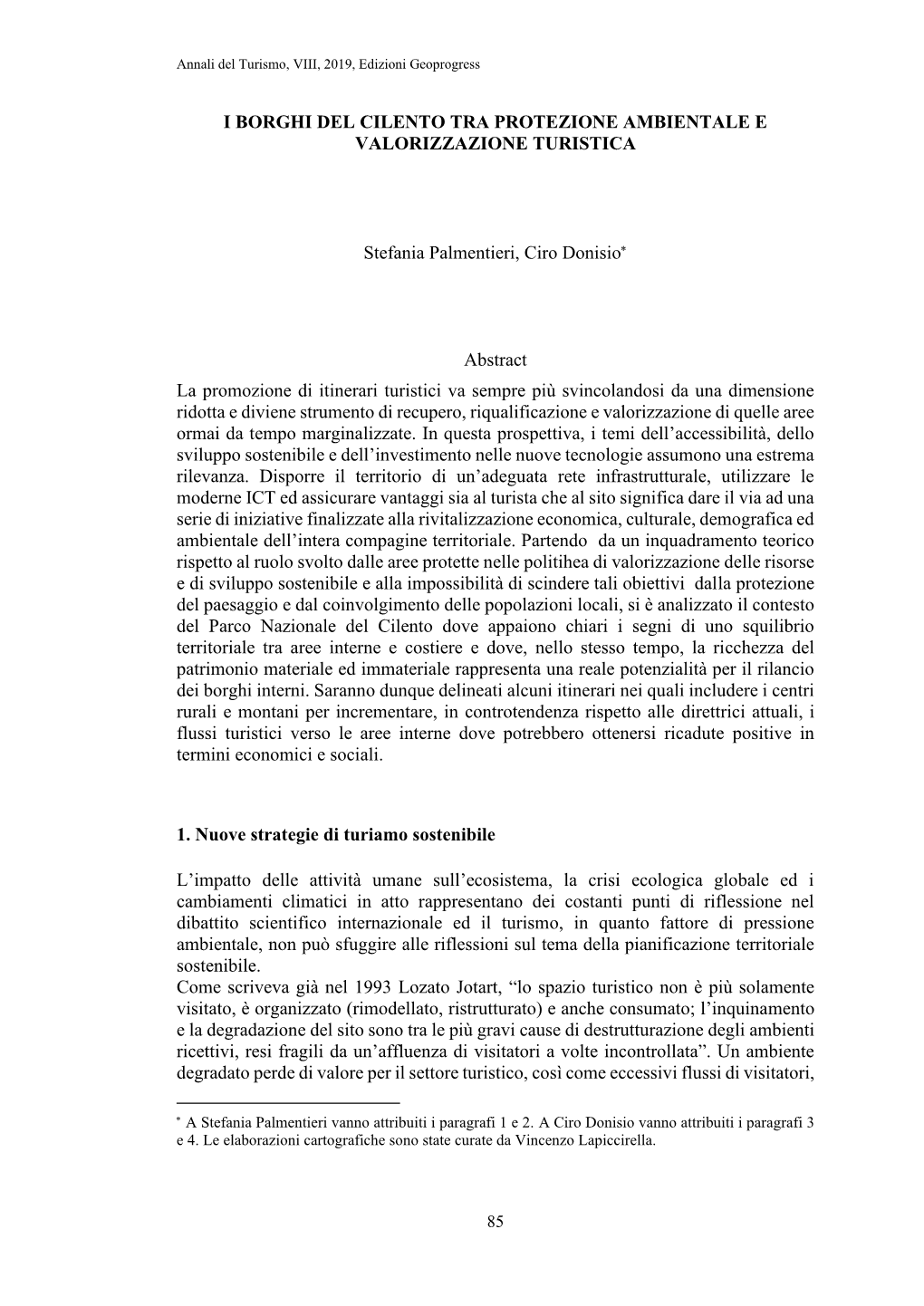 I Borghi Del Cilento Tra Protezione Ambientale E Valorizzazione Turistica