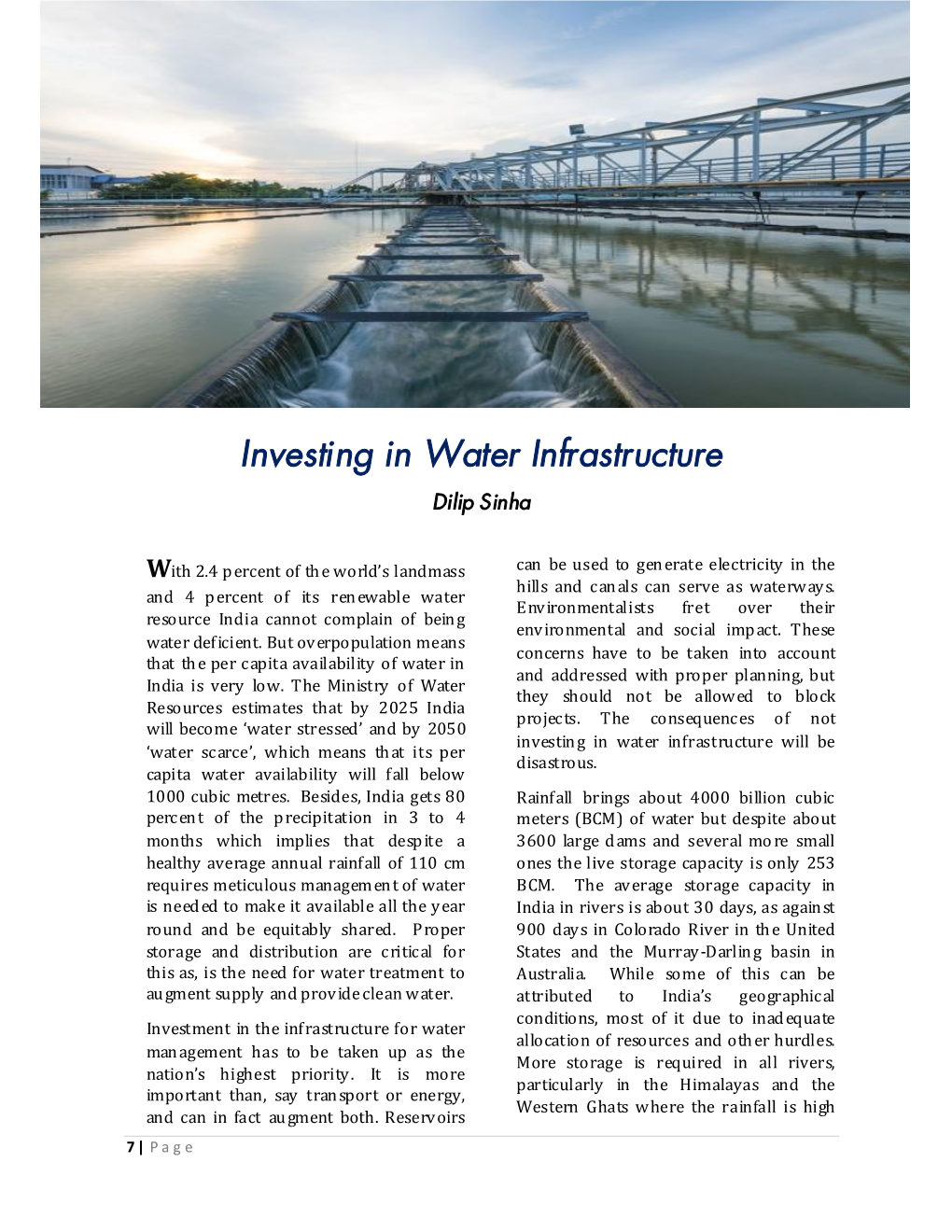 Investing in Water Infrastructure