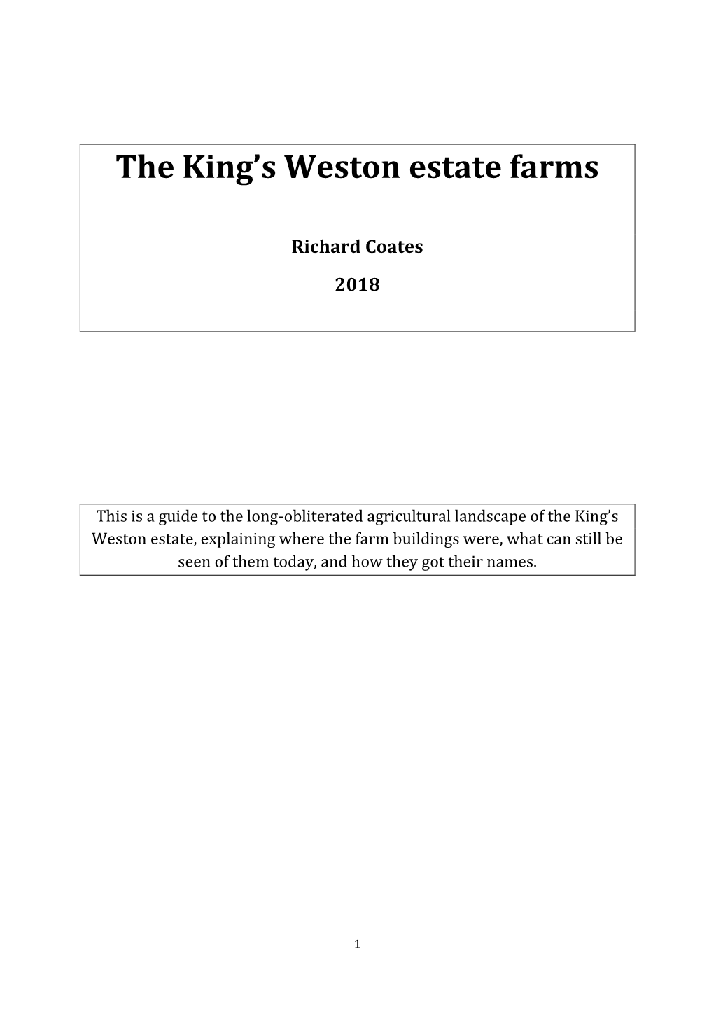 The King's Weston Estate Farms