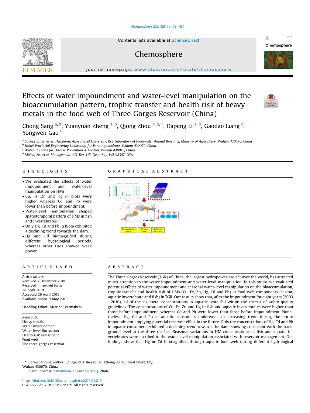 Effects of Water Impoundment and Water-Level Manipulation on The