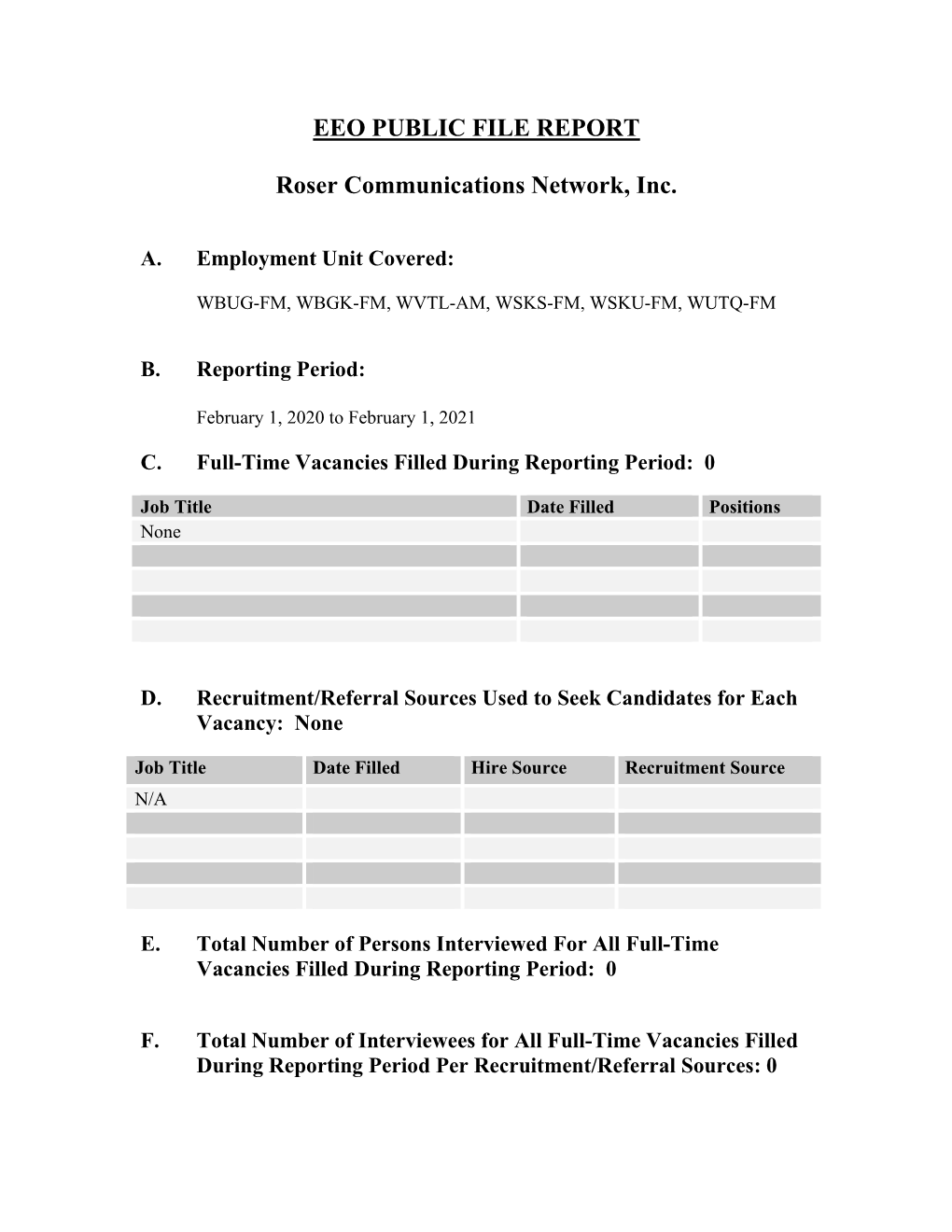 Eeo Public File Report