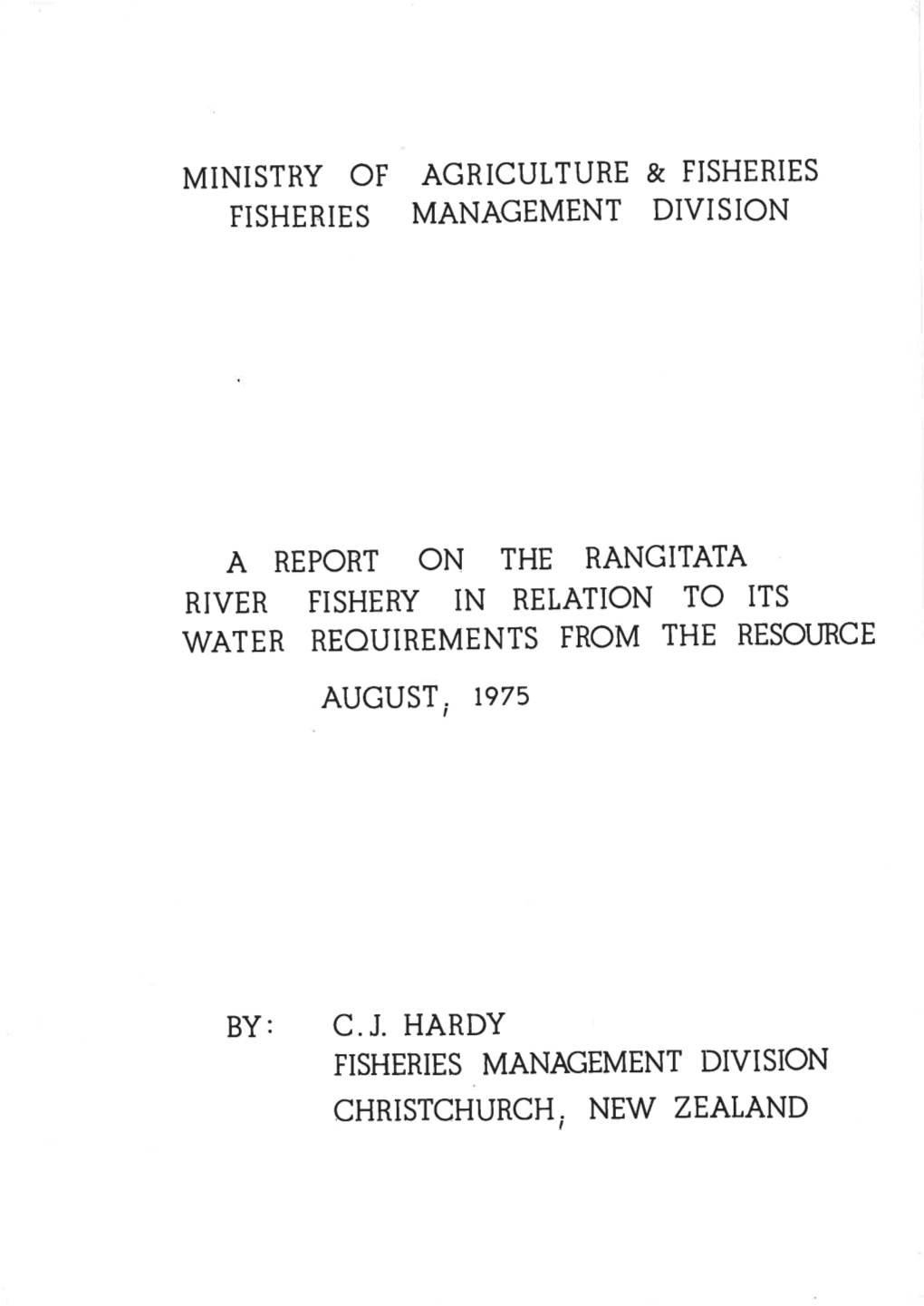 Fisheries Management Division River Fishery in Relation To