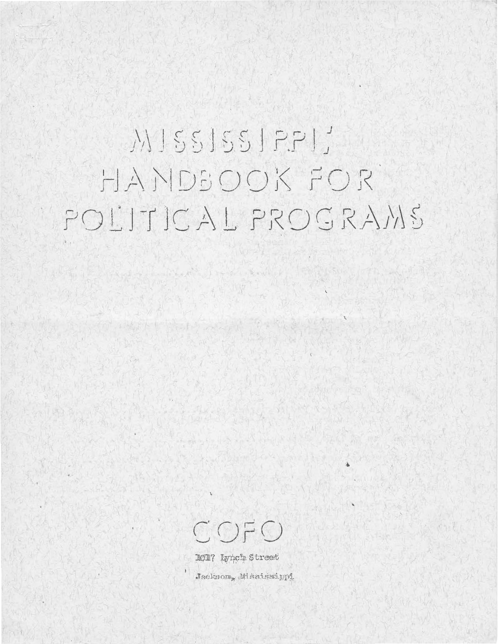 Mississippi: Handbook for Political Programs