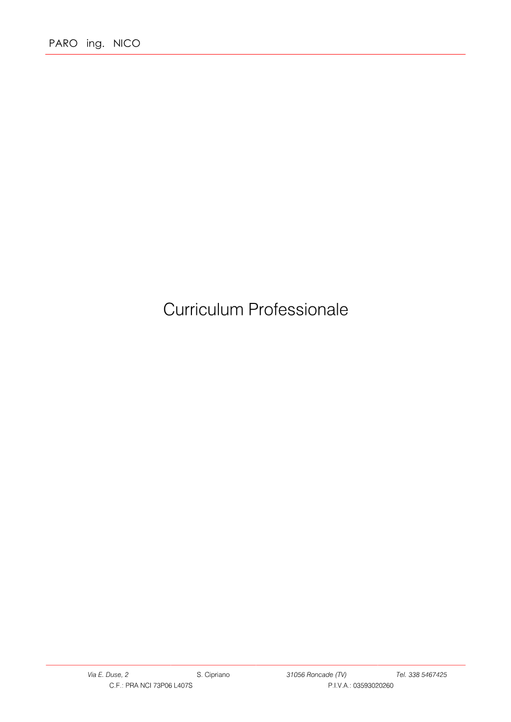 Curriculum Professionale