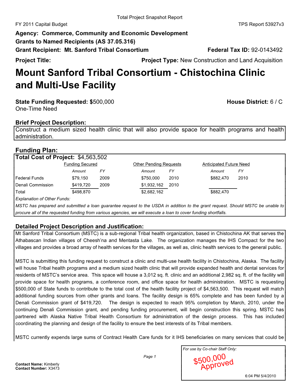 Mount Sanford Tribal Consortium - Chistochina Clinic and Multi-Use Facility