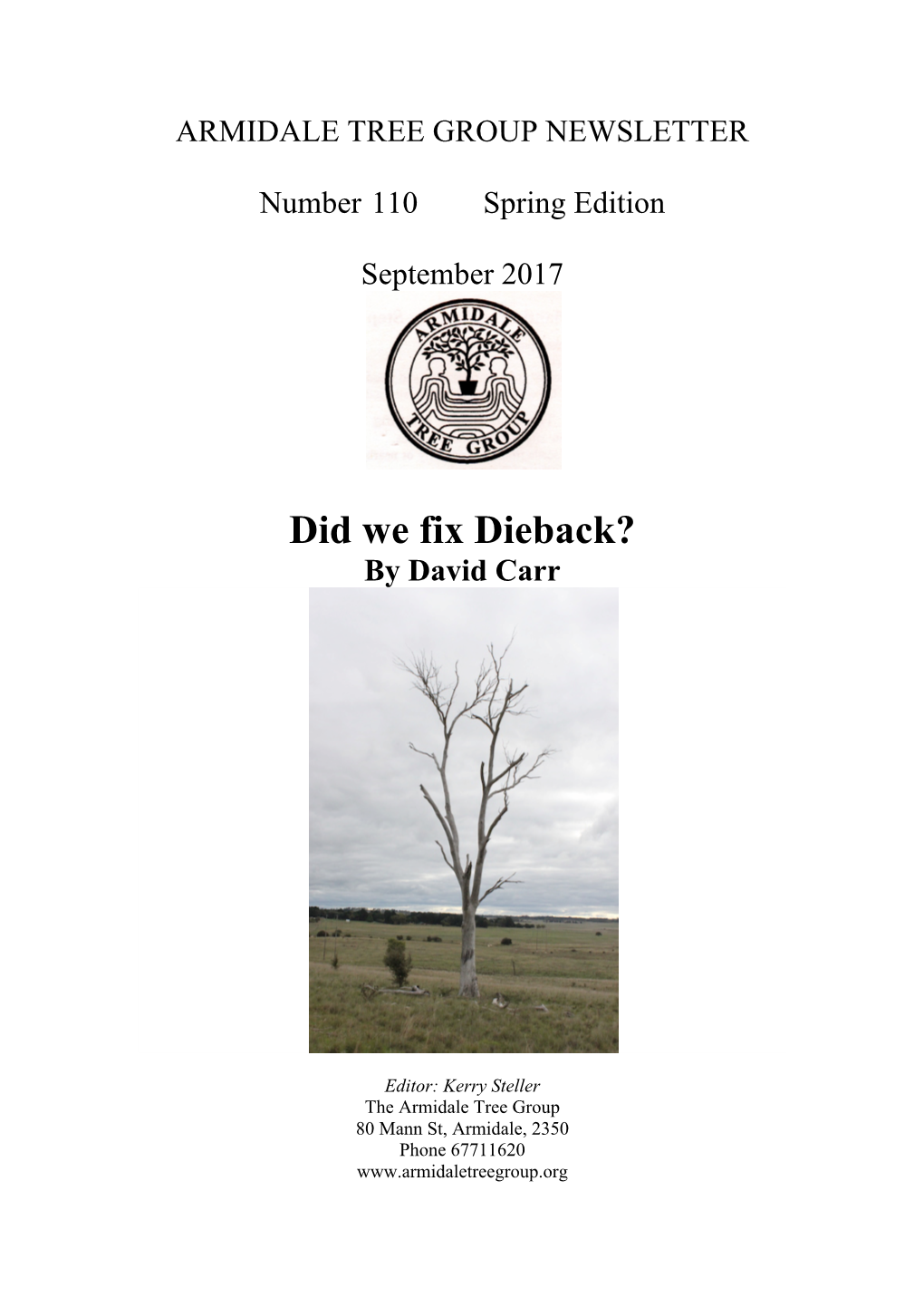 Did We Fix Dieback? by David Carr