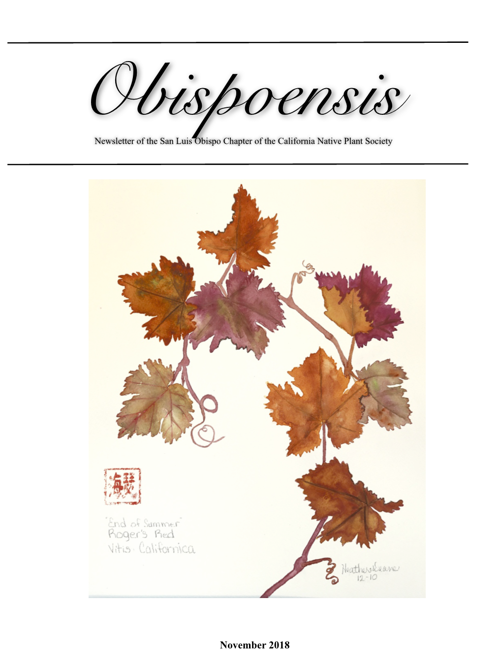 November 2018 Obispoensis