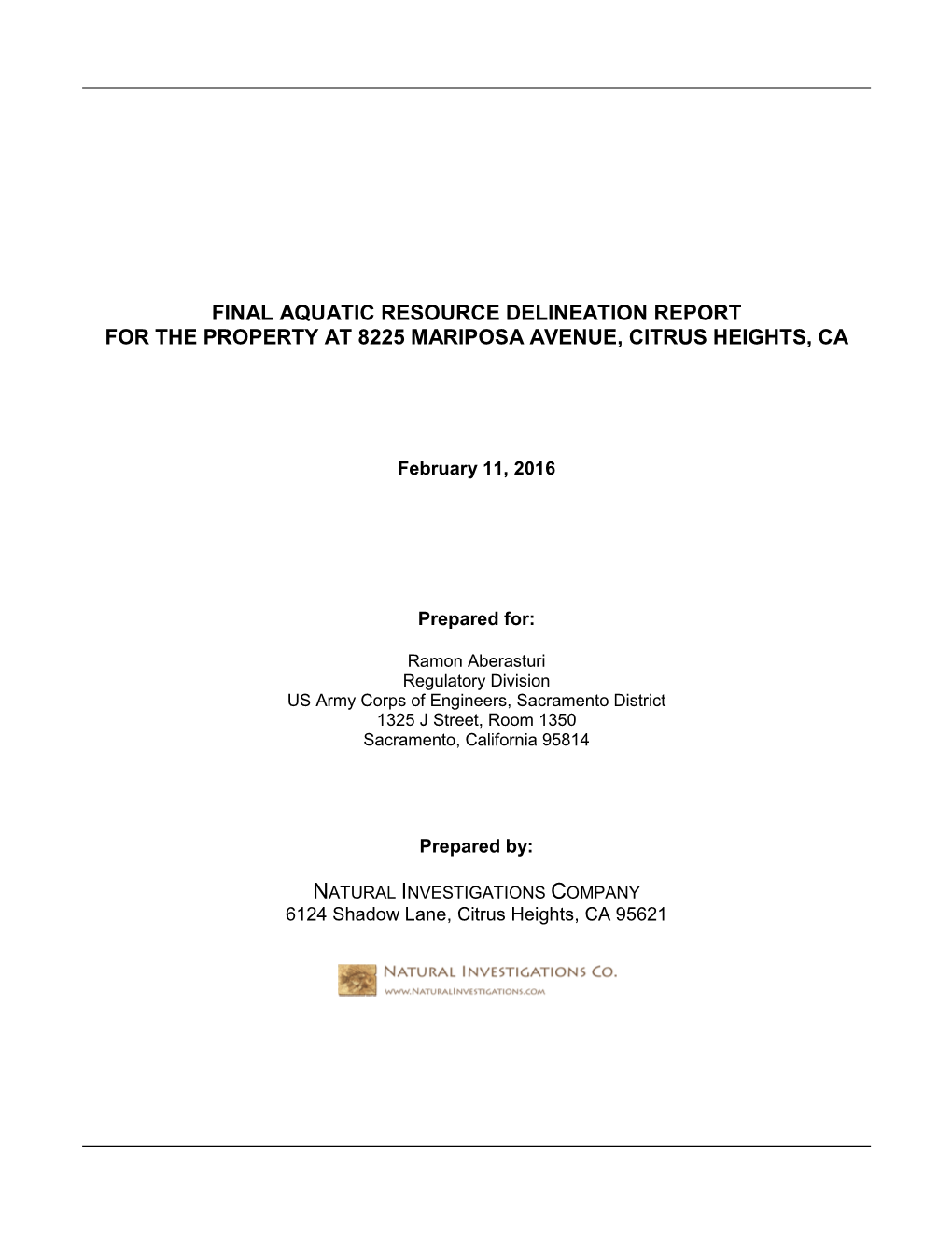 Jurisdictional Waters Delineation Report