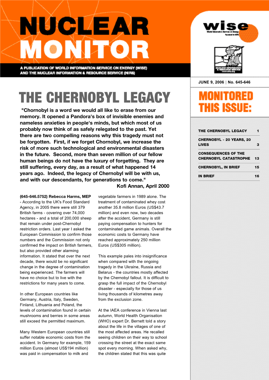 THE CHERNOBYL LEGACY 