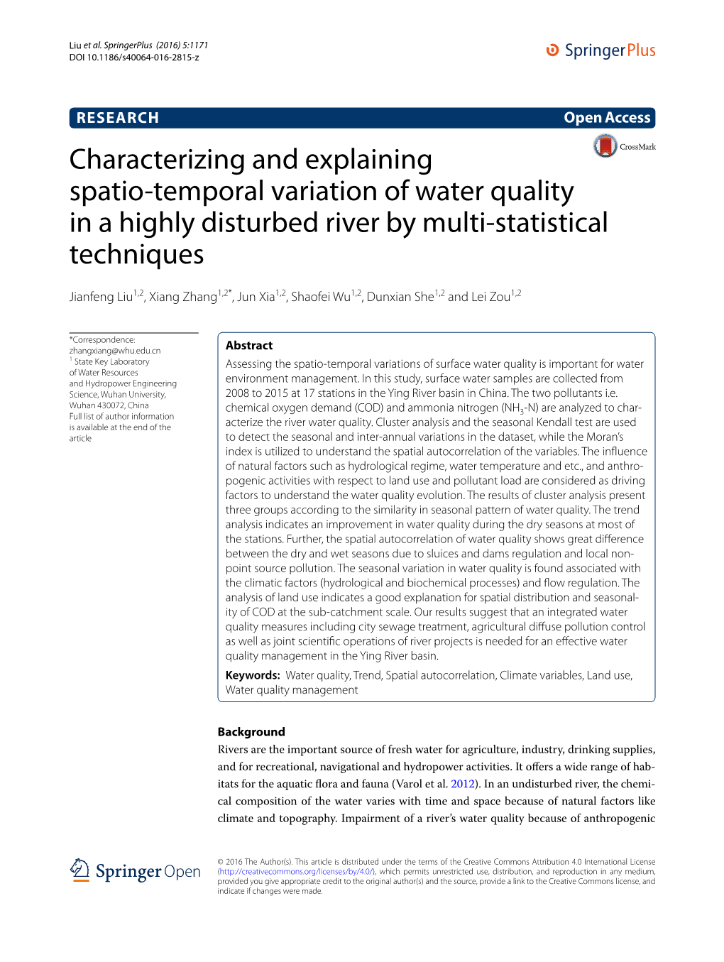 Characterizing and Explaining Spatio-Temporal Variation of Water