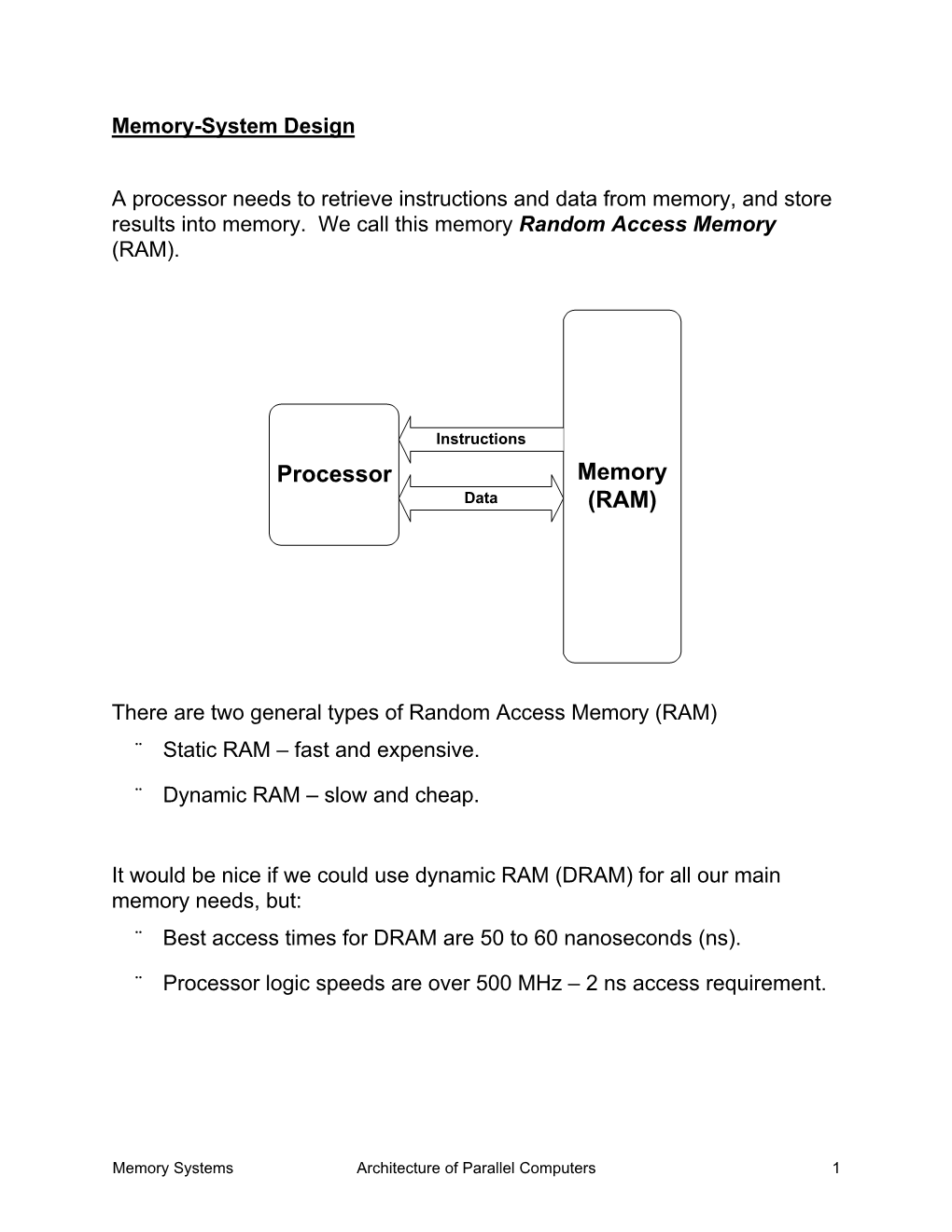 Processor Memory (RAM)