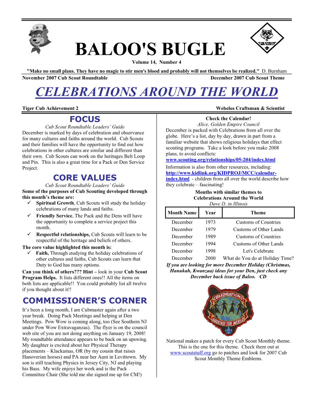 BALOO's BUGLE Volume 14, Number 4 