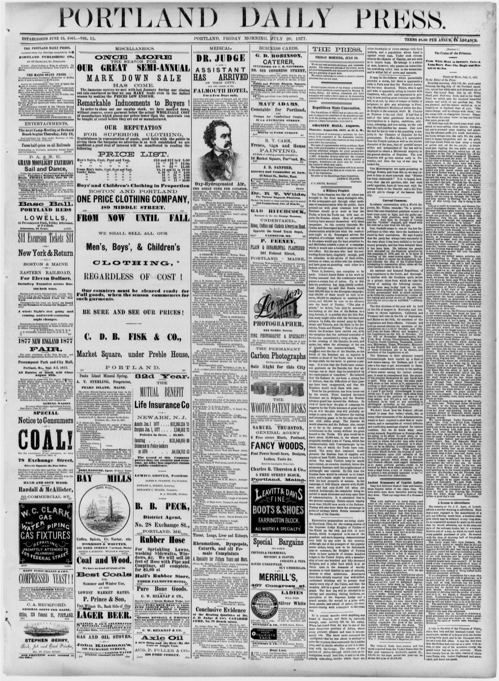 Portland Daily Press: July 20, 1877