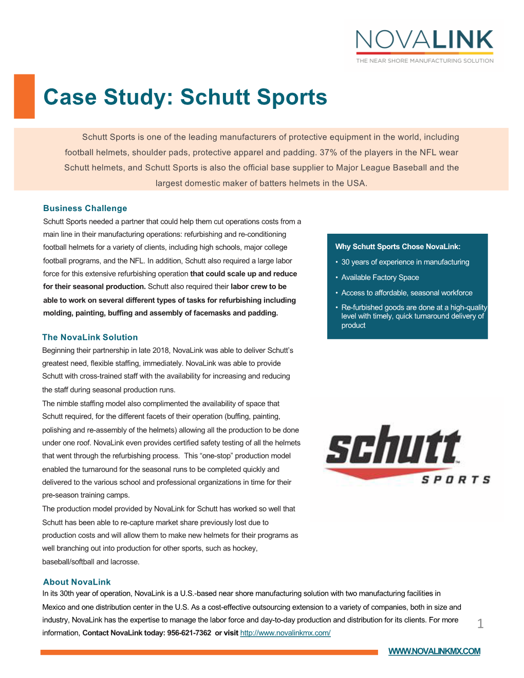 Novalink Case Study Schutt Sports 7222019