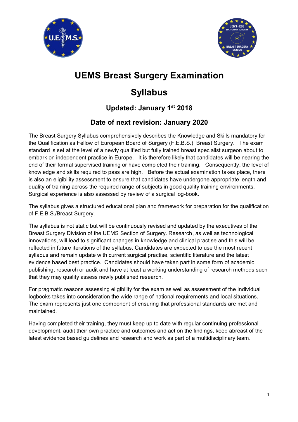 Breast Surgery Syllabus