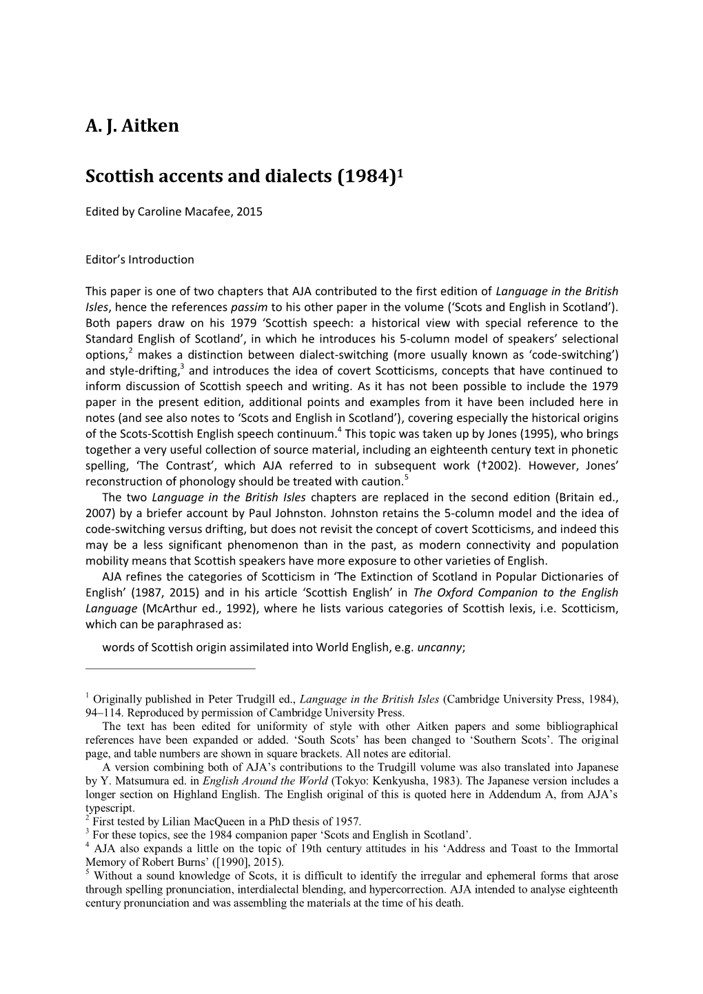 AJ Aitken Scottish Accents and Dialects