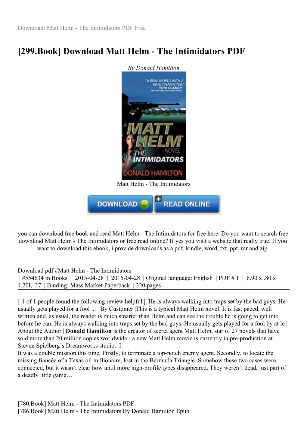 Download Matt Helm - the Intimidators PDF