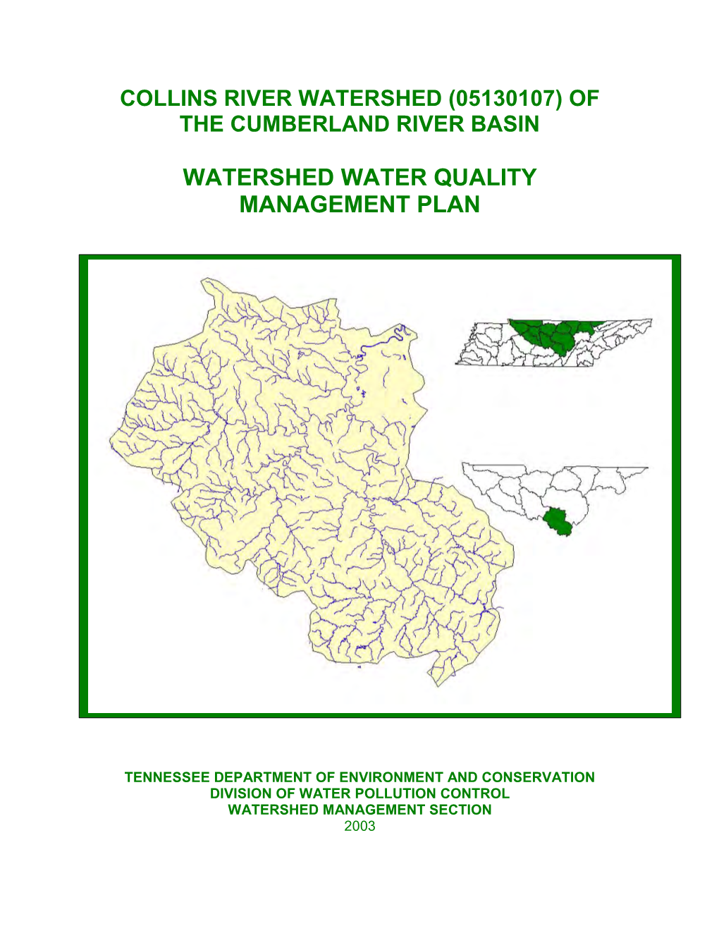 Collins River Water Quality Management Plan (2003)