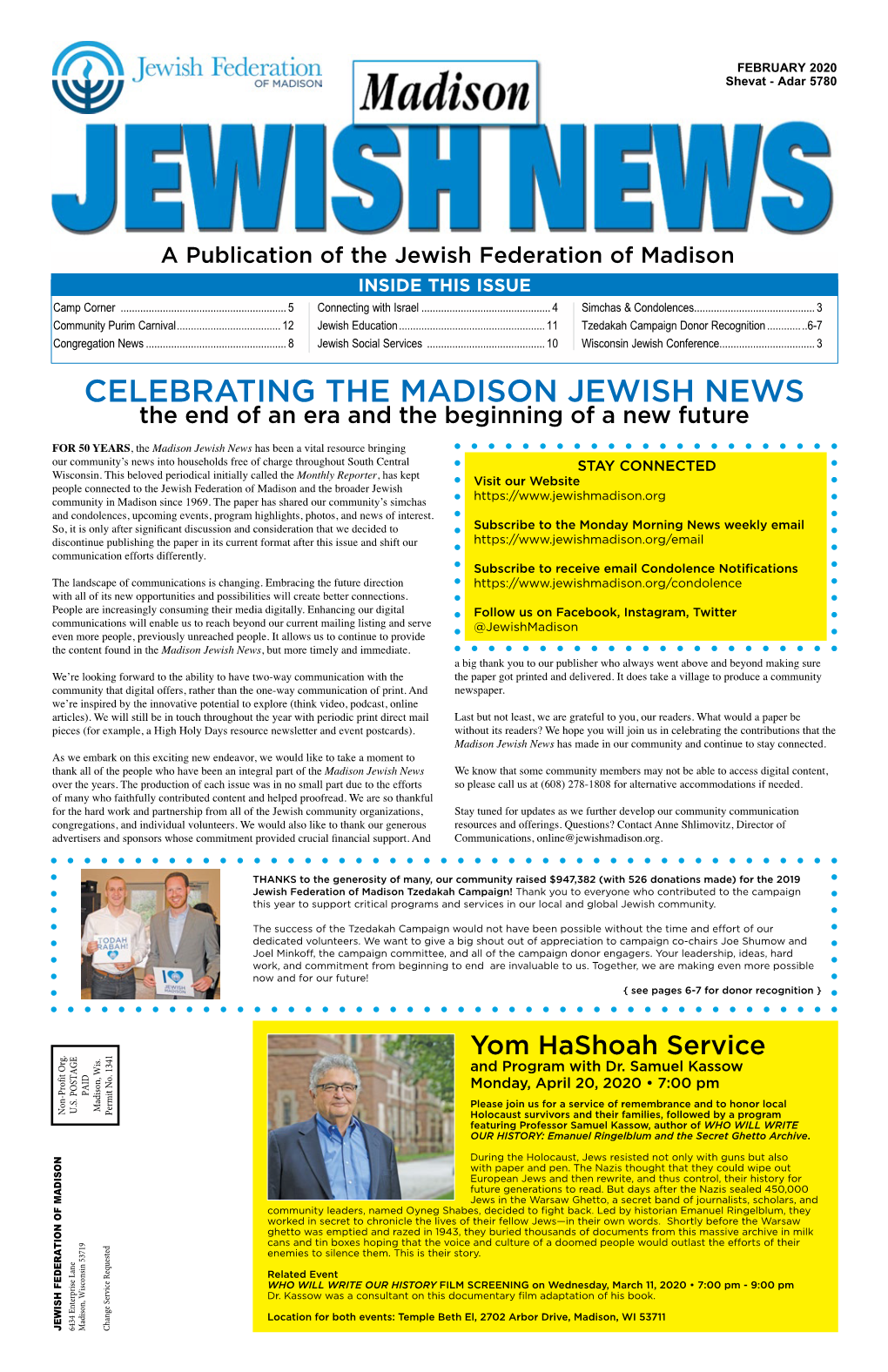 Celebrating the Madison Jewish News