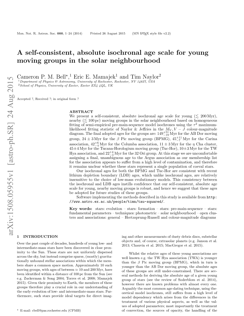 A Self-Consistent, Absolute Isochronal Age Scale for Young Moving Groups in the Solar Neighbourhood