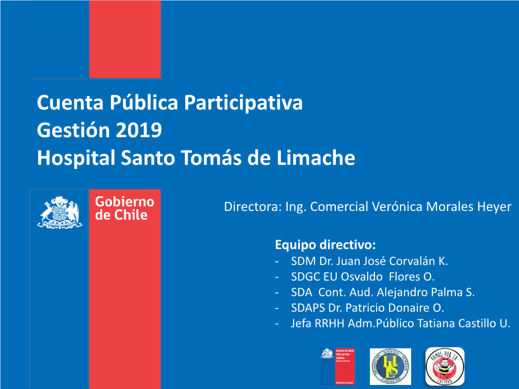 Cuenta Pública Participativa Gestión 2019 Hospital Santo Tomás De Limache