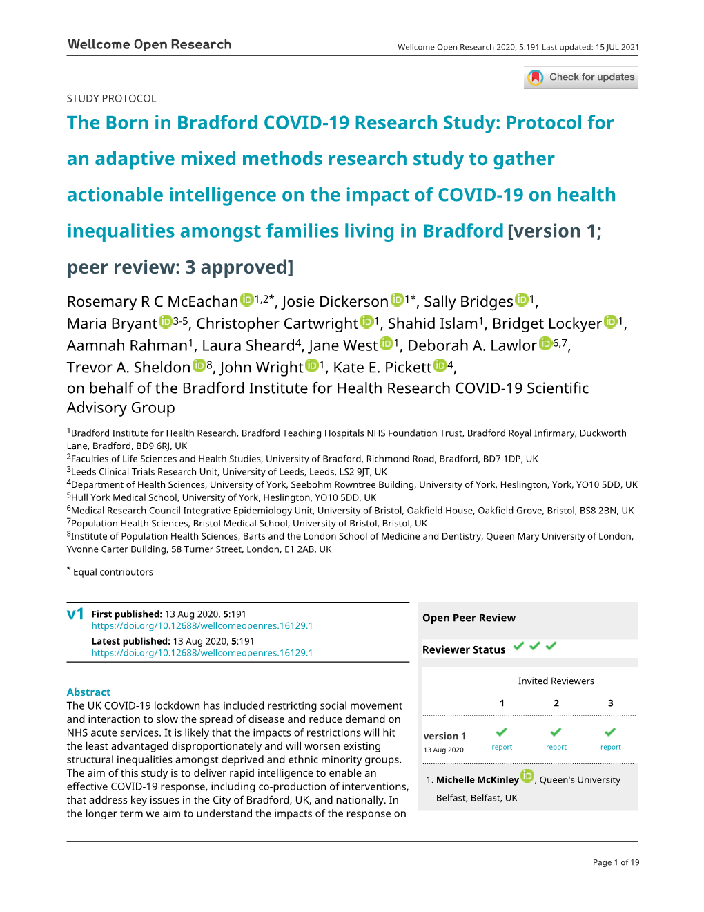 The Born in Bradford COVID-19 Research Study