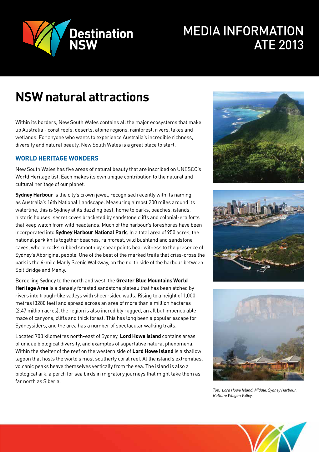 Destination NSW Natural Attractions