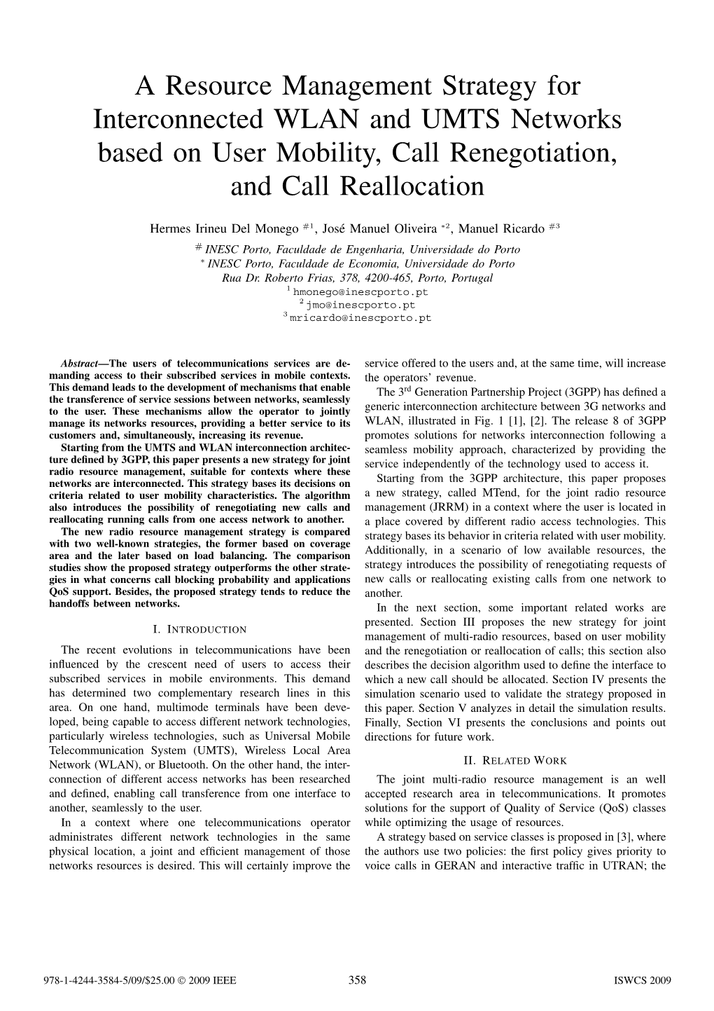 A Resource Management Strategy for Interconnected WLAN and UMTS Networks Based on User Mobility, Call Renegotiation, and Call Reallocation