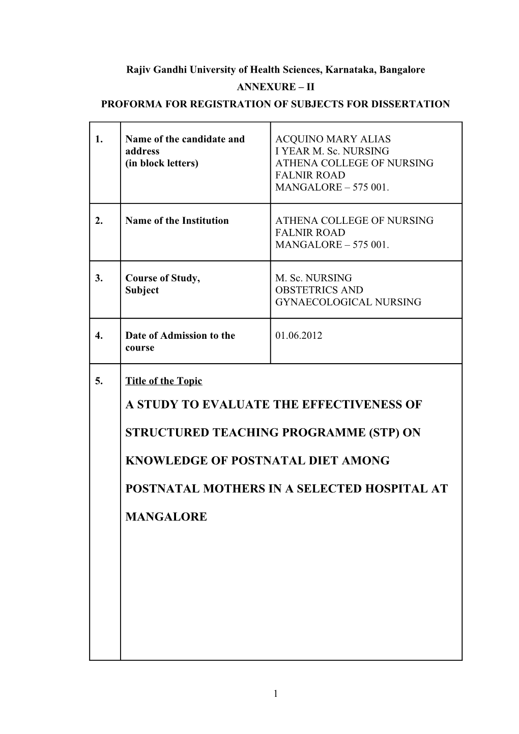 Rajiv Gandhi University of Health Sciences, Karnataka, Bangalore s22