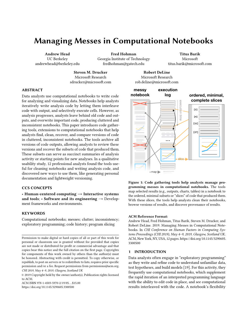 Managing Messes in Computational Notebooks