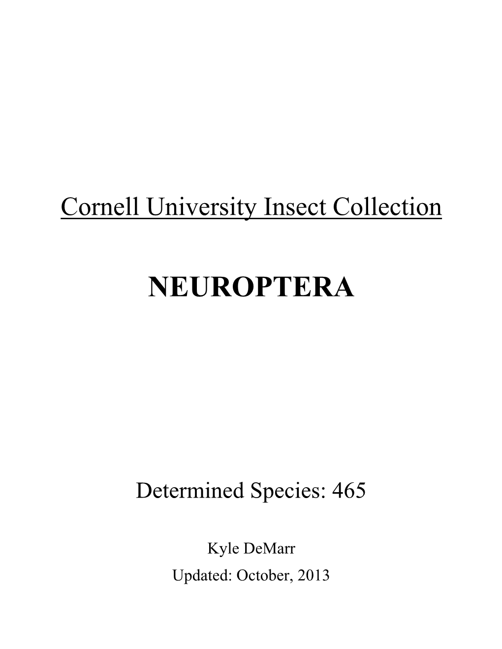 Neuroptera List