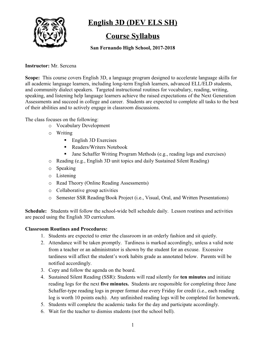 Explanation of the Grading Procedure for Homeroom