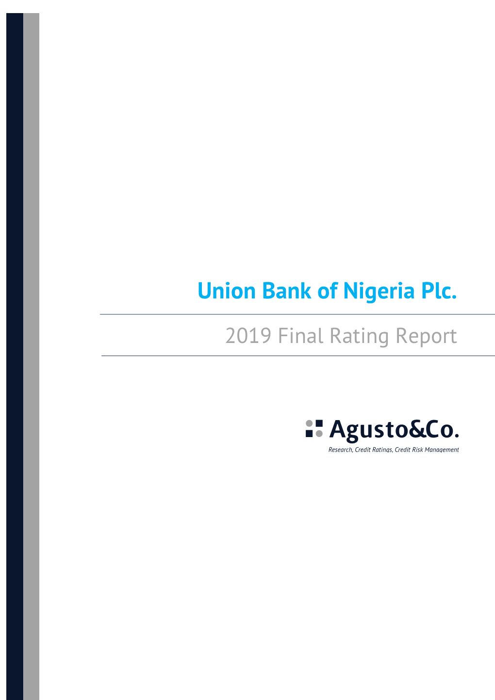 Union Bank of Nigeria Plc. 2019 Final Rating Report