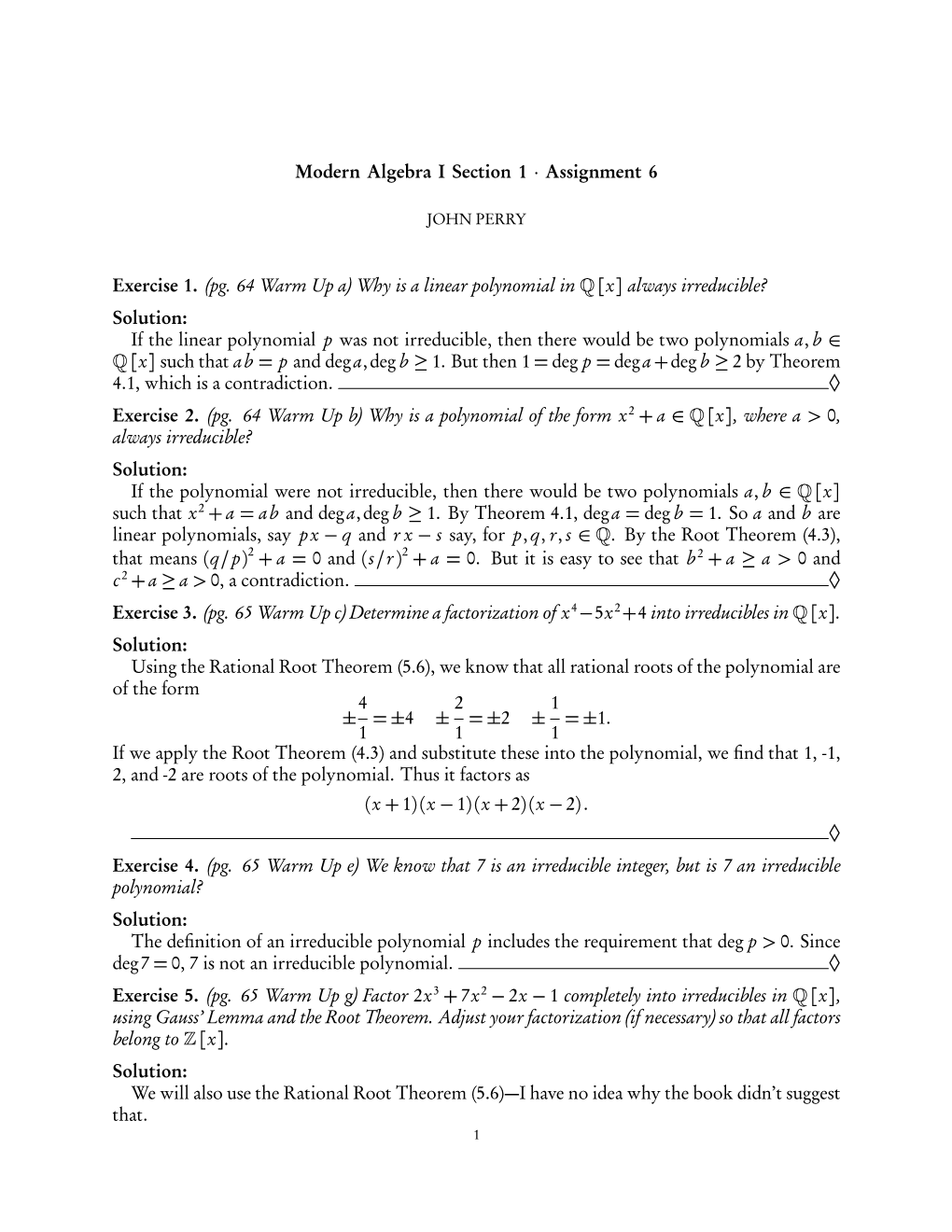 Why Is a Linear Polynomial in [X] Always Irreducible?