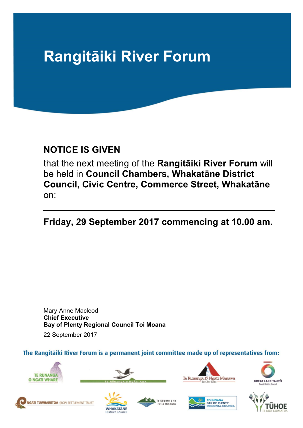 Rangitāiki River Forum