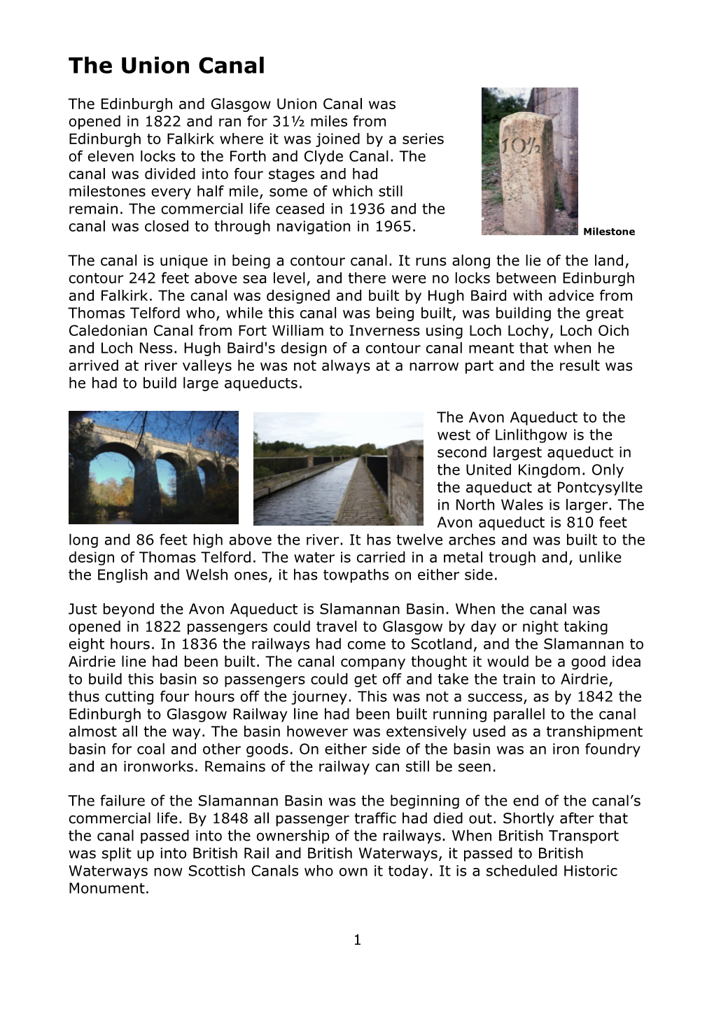 History of the Union Canal